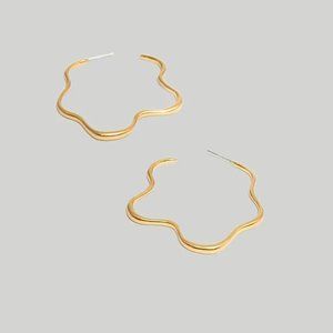 Madewell Wave Hoop earrings in vintage gold